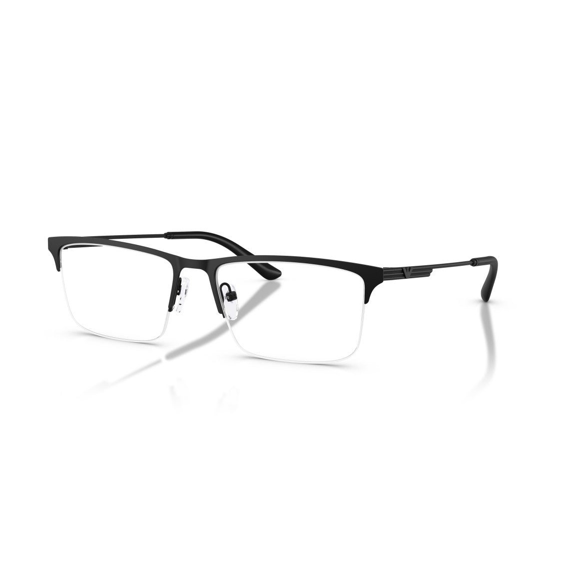 Emporio Armani 0Ea1177 Semi-Rimless Black Metal Frame Eyeglasses