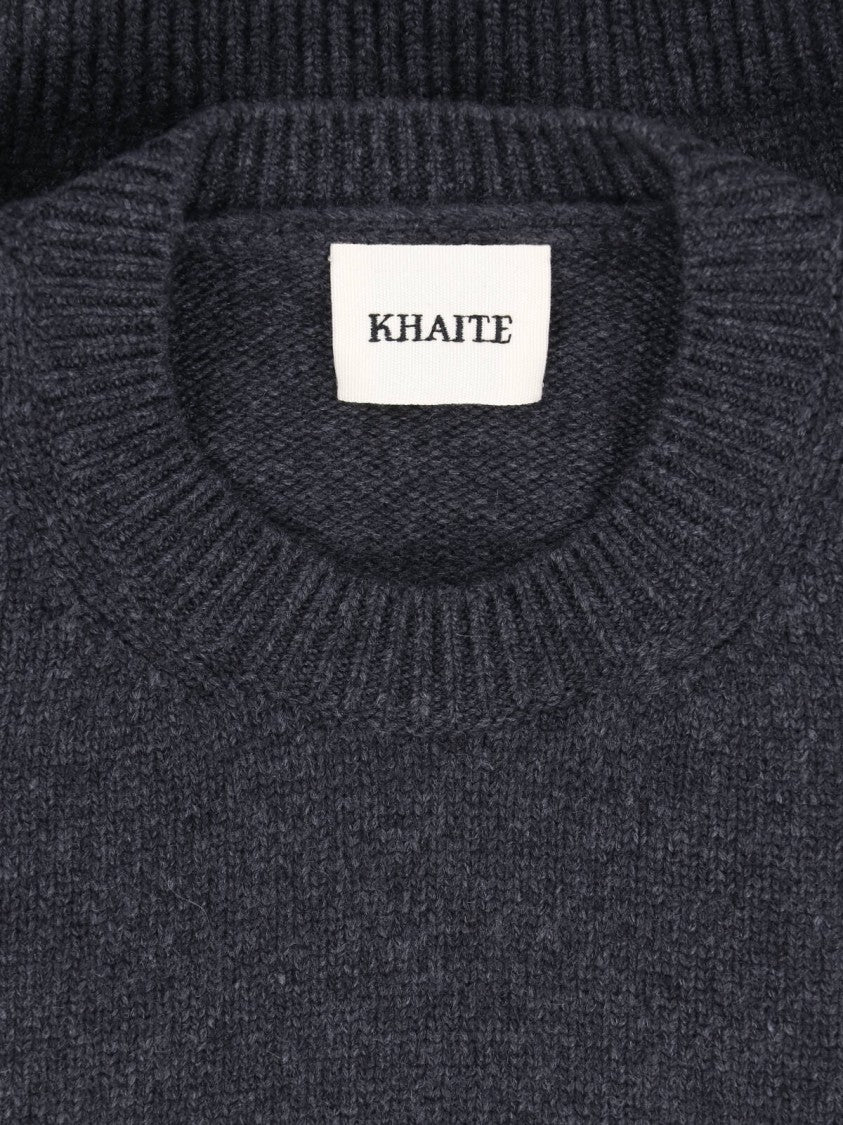 Khaite Cashmere Knit Sweater With Ribbed Finishes