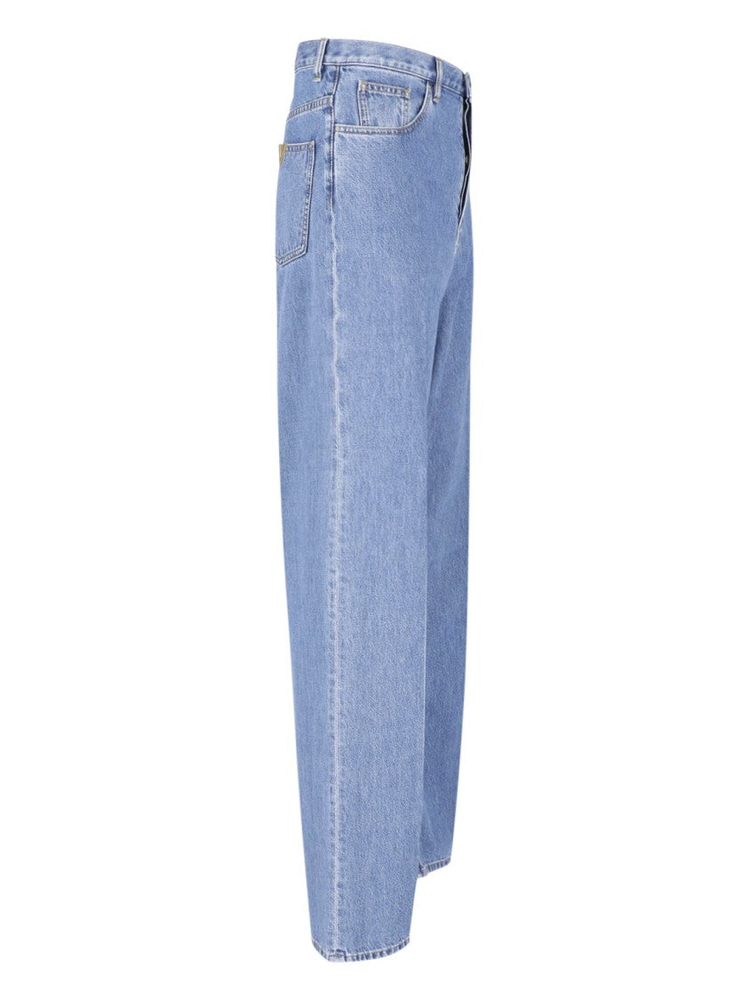 Valentino Light Blue Straight-Leg Jeans With High Waist