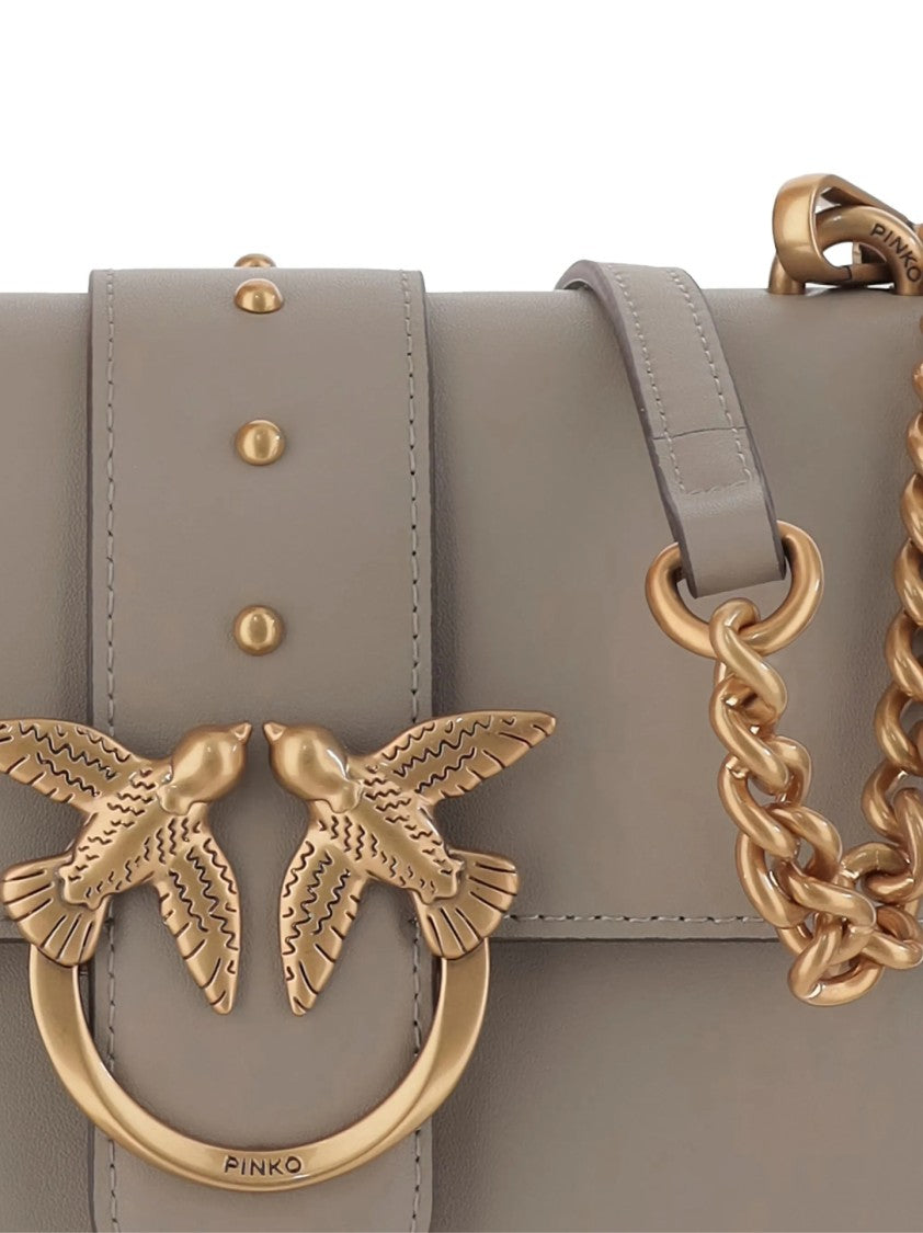 Pinko Structured Shoulder Bag With Flap Closure And Emblematic Design