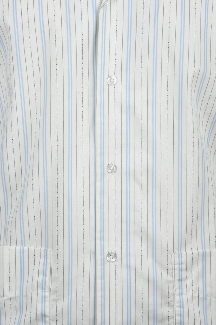 Drôle De Monsieur Cotton Shirt - White/Light Blue