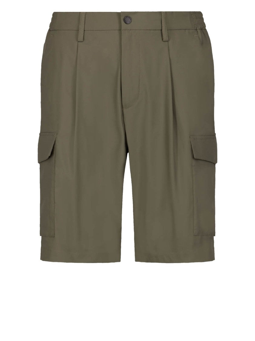 People Of Shibuya Mid-Length Green Cargo Shorts With Structured Design