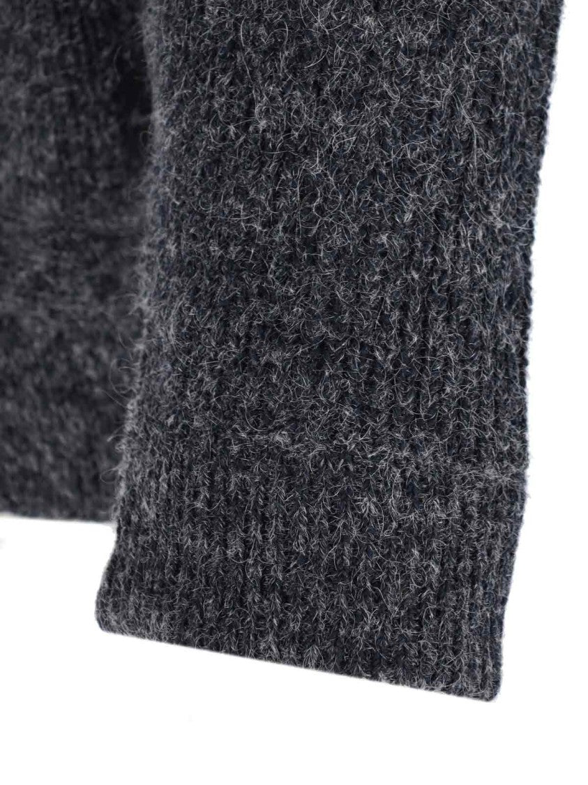 Paul Smith Textured Knit Sweater With Round Neckline In Timeless Grey
