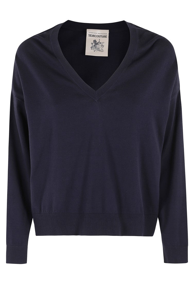Semi Couture Morgane Boxy-Fit Lightweight Cotton Sweater