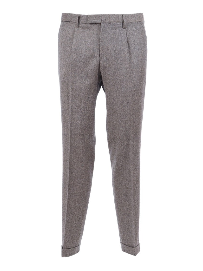 Briglia Tailored Gray Trousers With Straight-Leg Cut