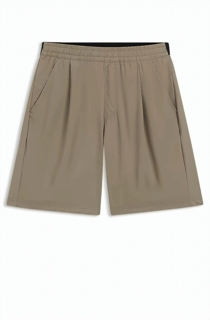 Hugo Boss Brown Minimalist Shorts With Elastic Waistband