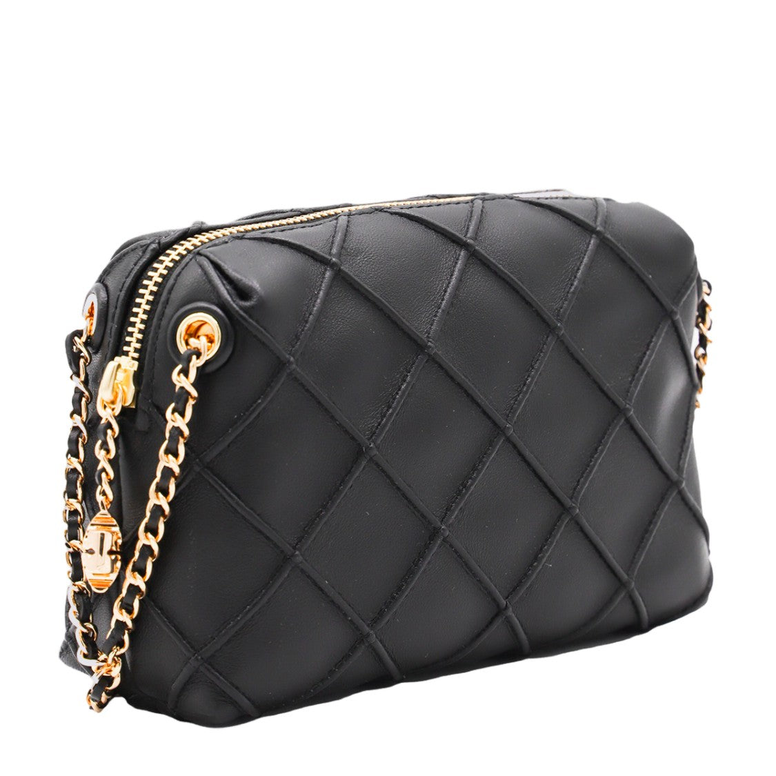 Tory Burch Compact Quilted Bag With Gold-Toned Chain Strap