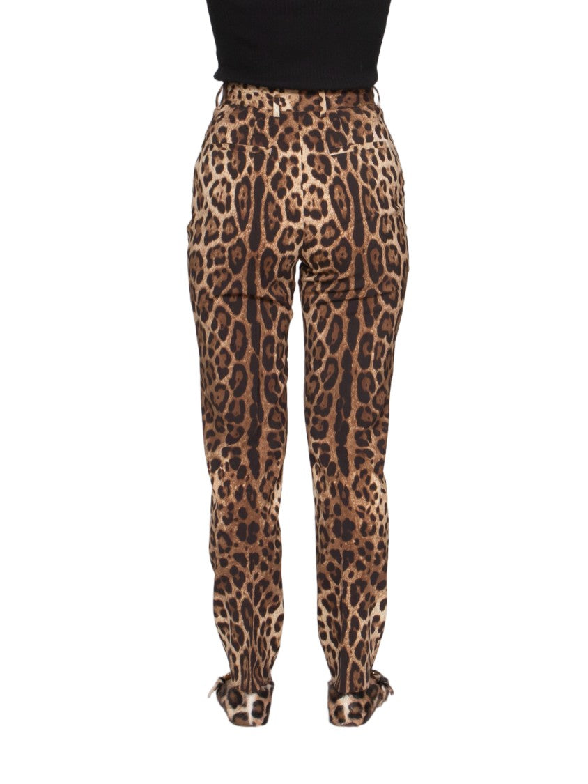 Dolce & Gabbana Leopard Print High-Waisted Tailored Pants
