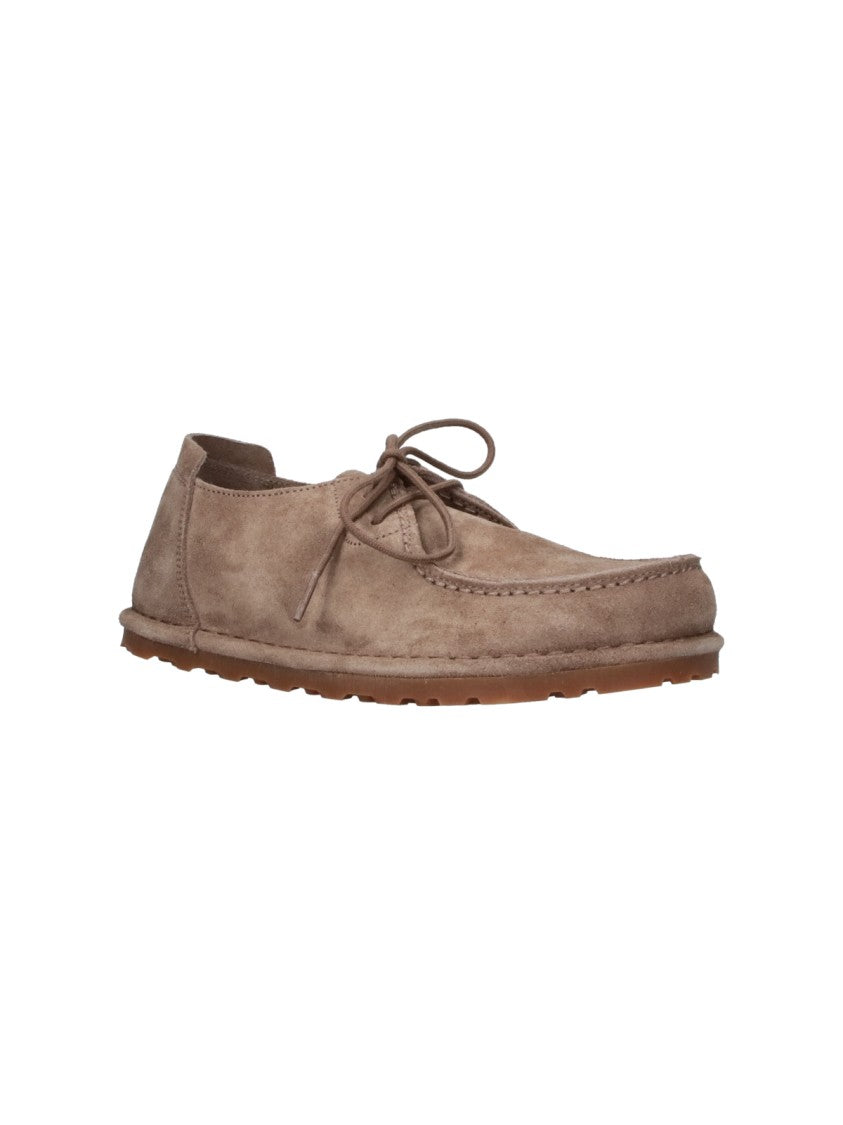 Birkenstock Taupe Utti Lace Leather Derby Shoes