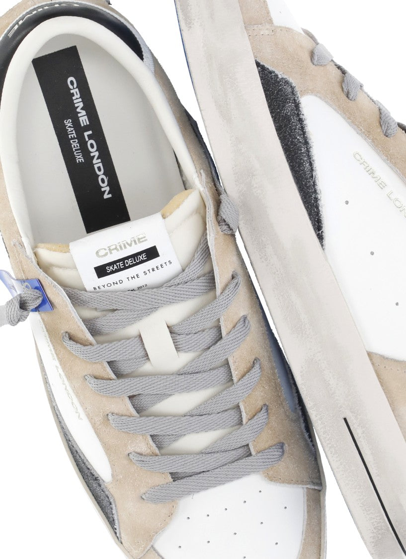 Crime London Beige Sk8 Deluxe Suede Sneakers