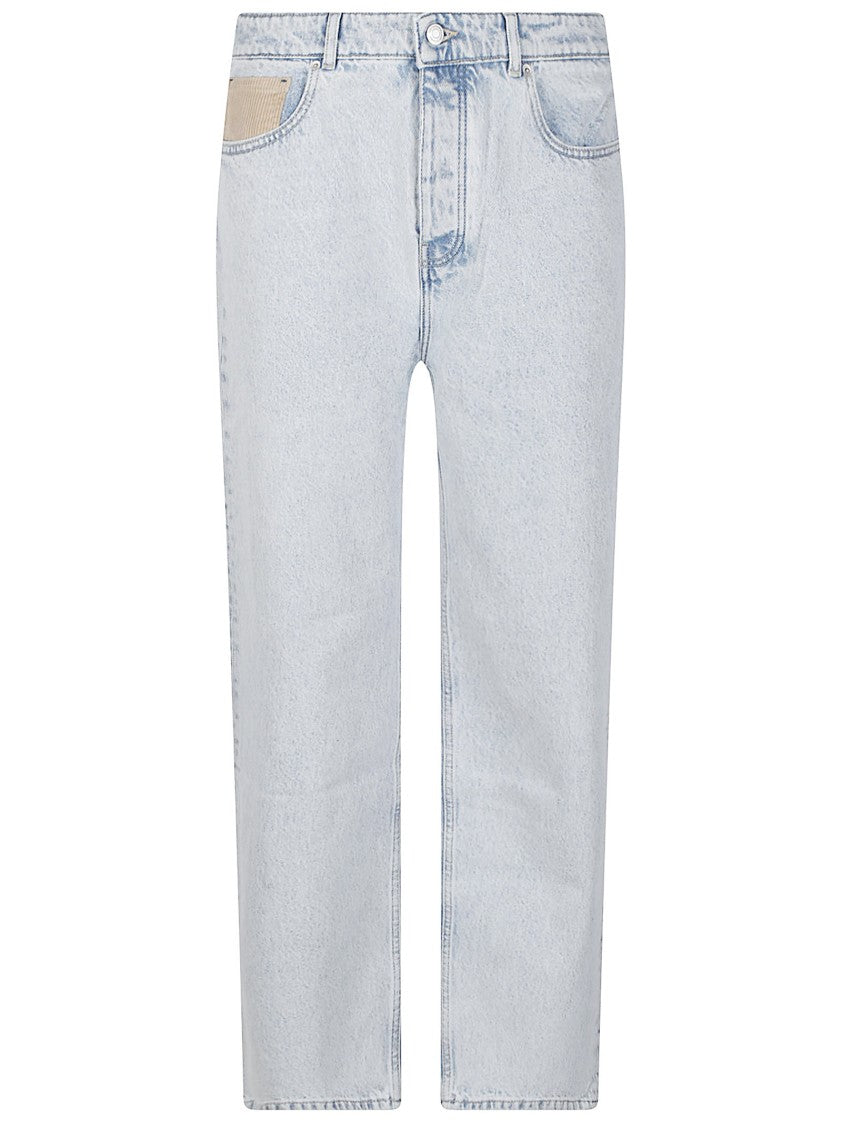 Drôle De Monsieur Washed Light Wash Cotton Jeans