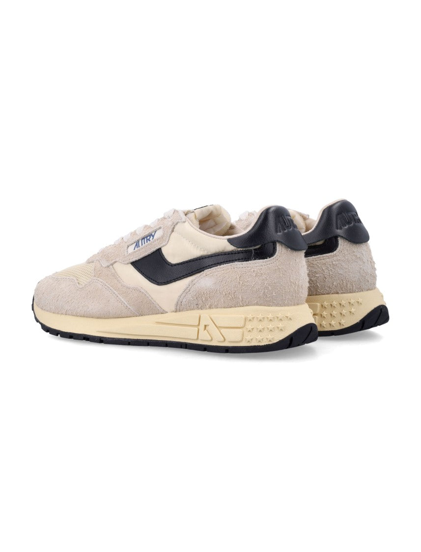 Autry Ecru Reelwind Retro Suede Mesh Sneakers