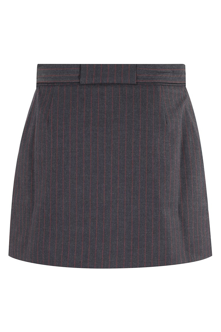 Ganni Pinstripe Mini Skirt With Fitted Waist