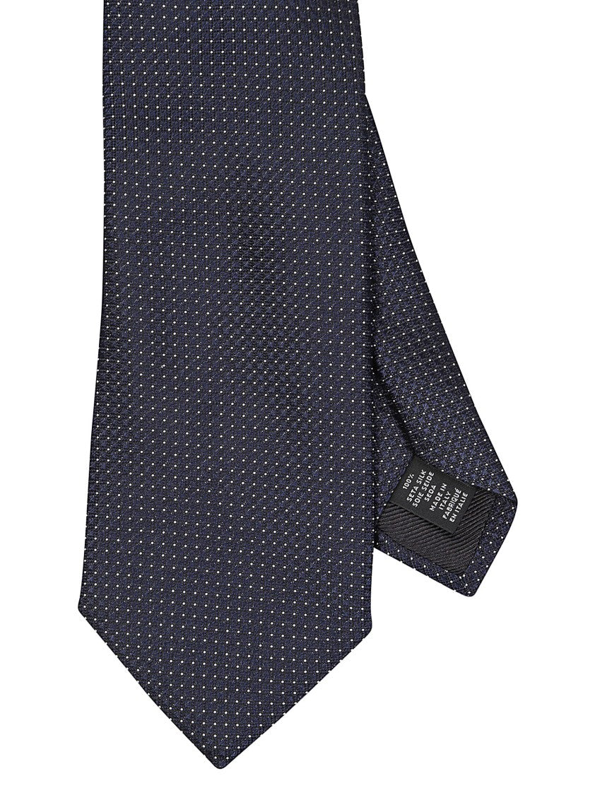 Zegna Dotted Pattern Mulberry Silk Tie