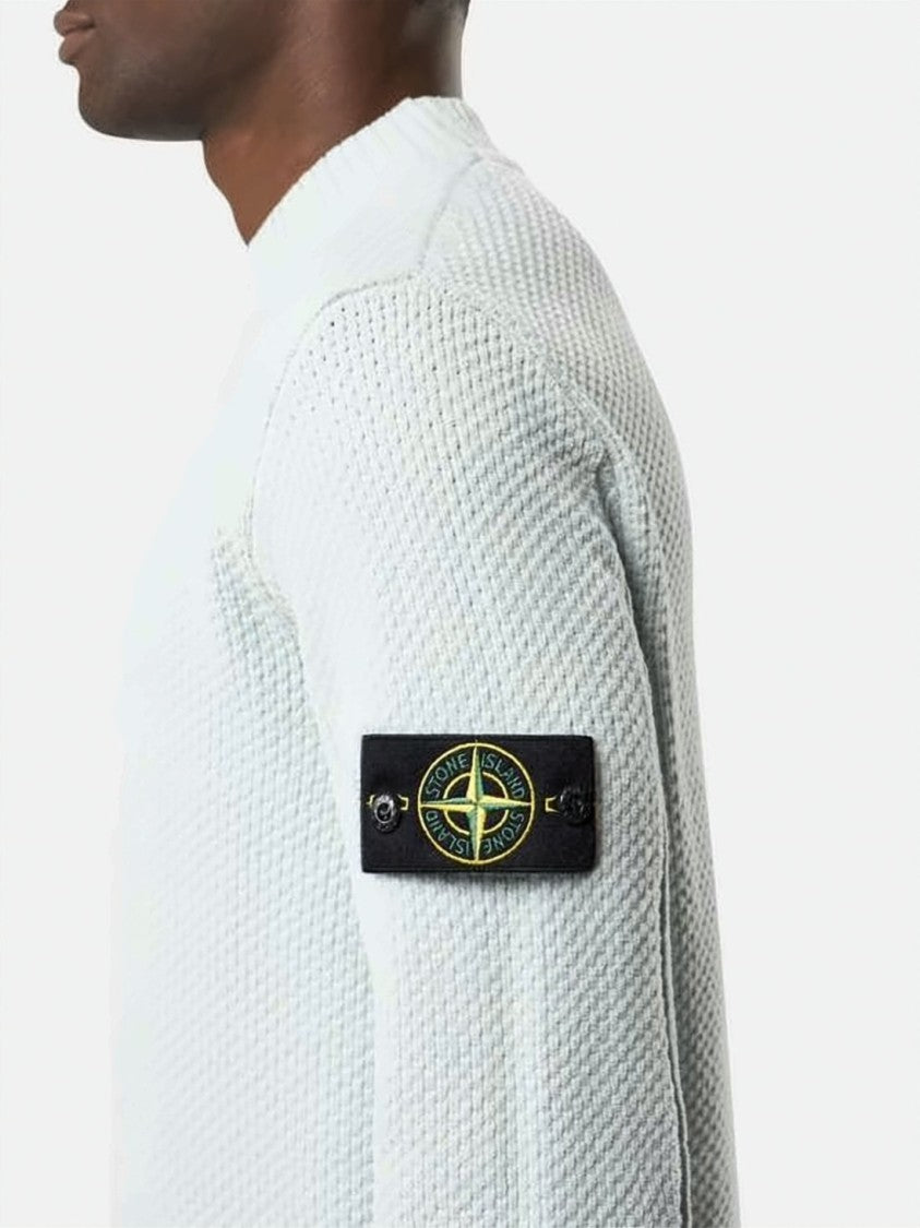 Stone Island Textured Knit Sweatshirt With Distinctive Patch