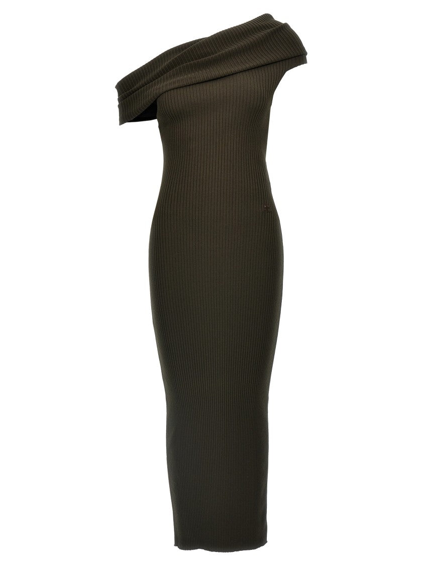 Courrèges Twist Rib Knit Long Dress
