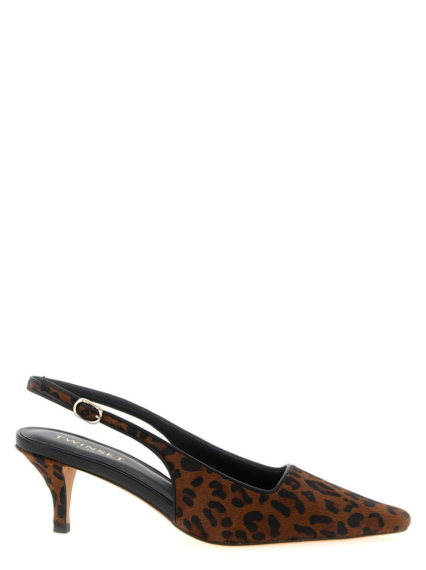 Twin-Set Animal Print Slingbacks
