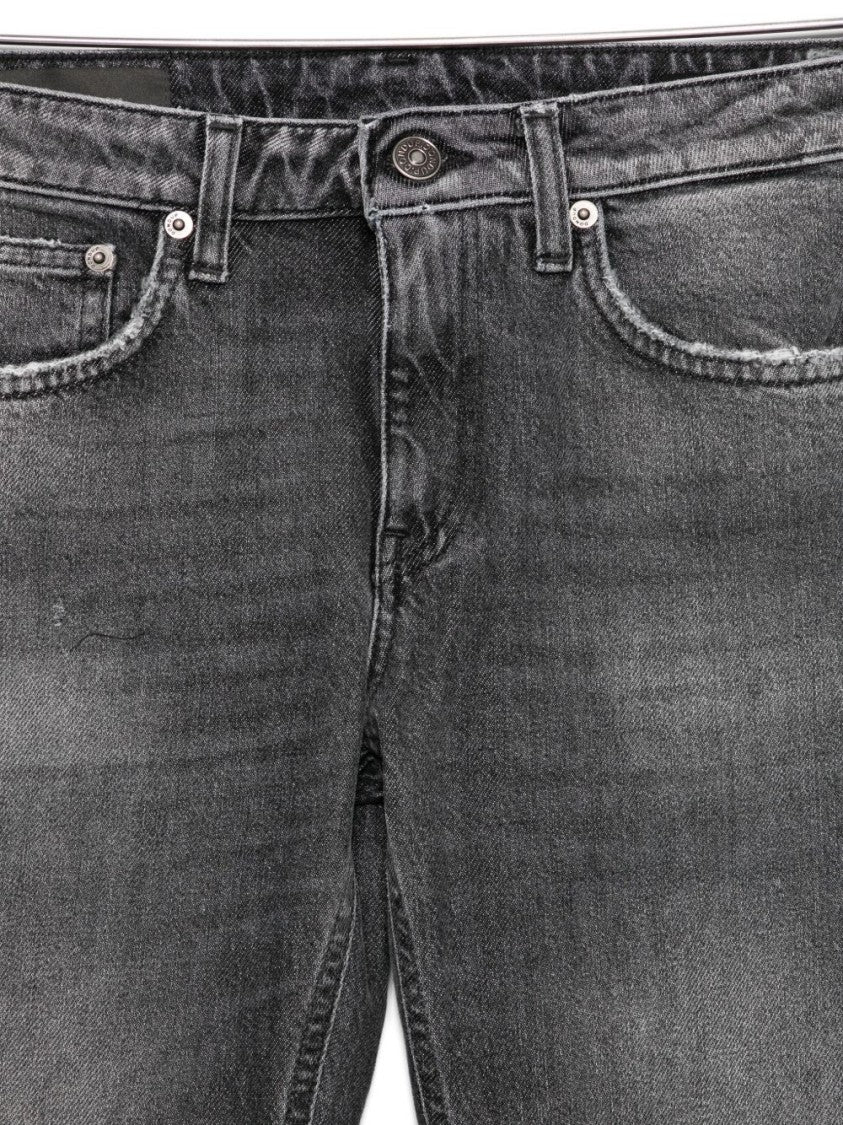 Dondup Straight-Leg Black Jeans With Subtle Distressing