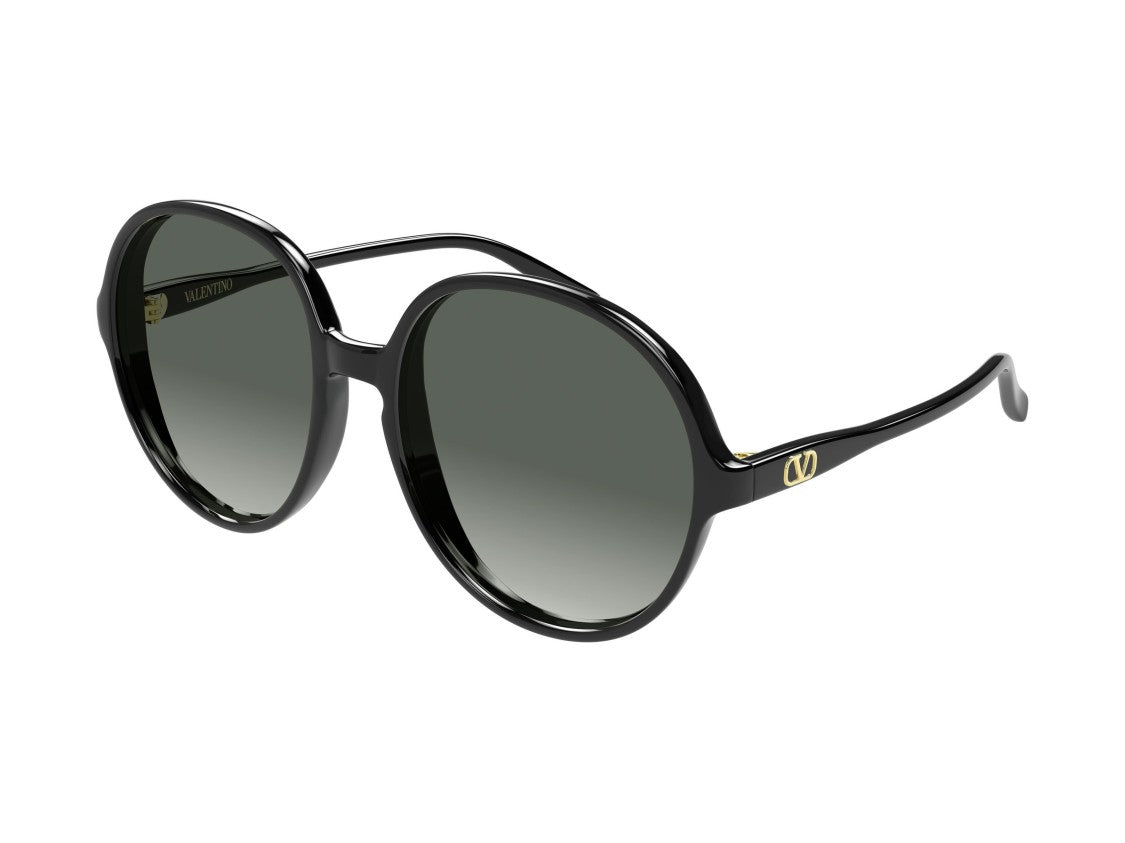 Valentino Gold Black Vg0017s Glossy Acetate Gradient Sunglasses