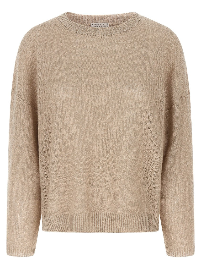 Brunello Cucinelli Sequin-Embellished Crewneck Sweater In Wool Cashmere