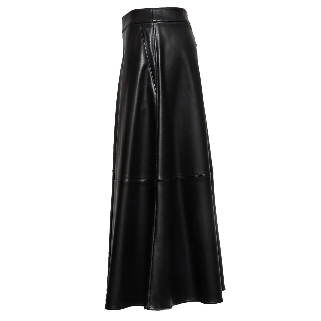 Max Mara Ninfa Flared Vegan Leather Midi Skirt