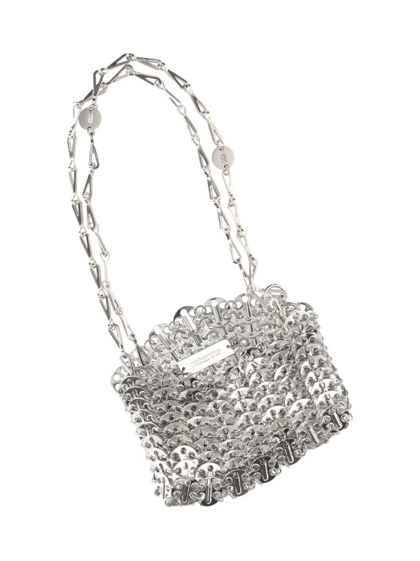 Rabanne Silver Iconic 1969 Mini Steel Shoulder Bag