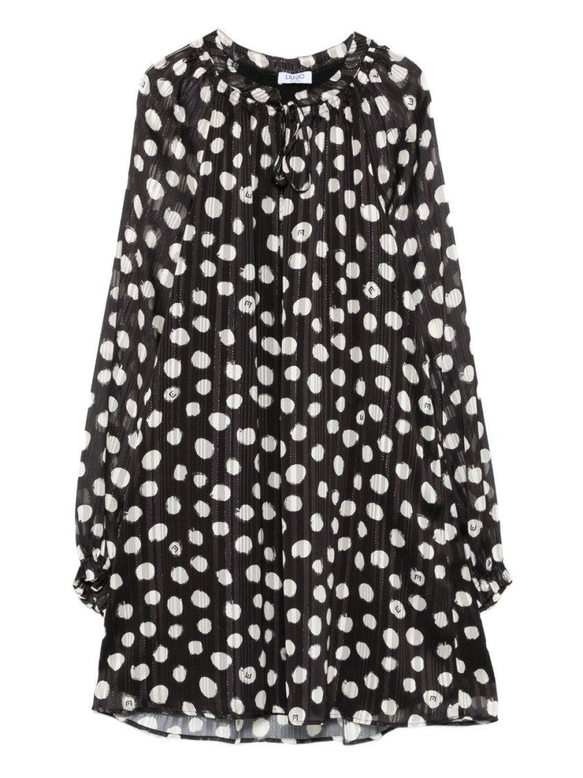 Liu Jo Black And White Polka Dot Mini Dress