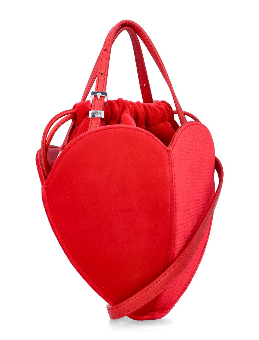 Rotate Red Velvet Heart-Shaped Evening Bag