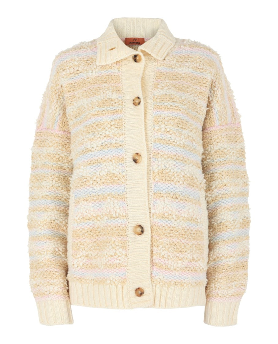 M Missoni Wool-Blend Fleece Cardigan