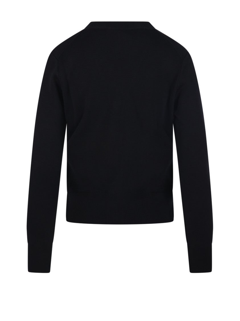 Ami Adc V Neck Merino Cardigan