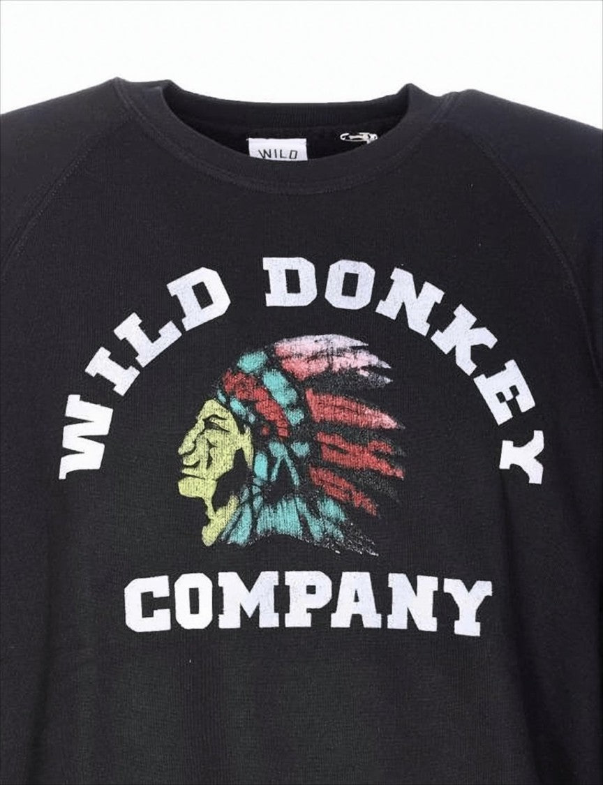 Wild Donkey Graphic Print Long-Sleeve Shirt With Ribbed Details