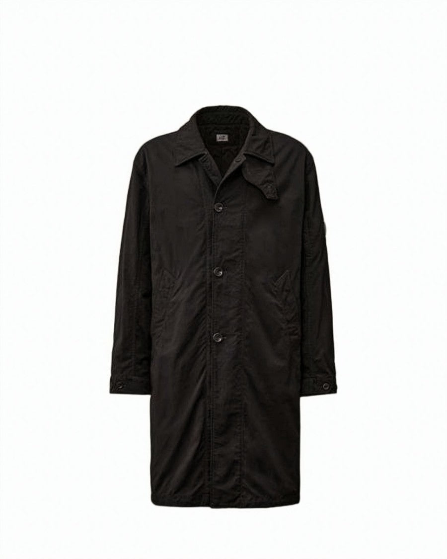 C.P. Company Black Button-Up Jacket With Classic Collar