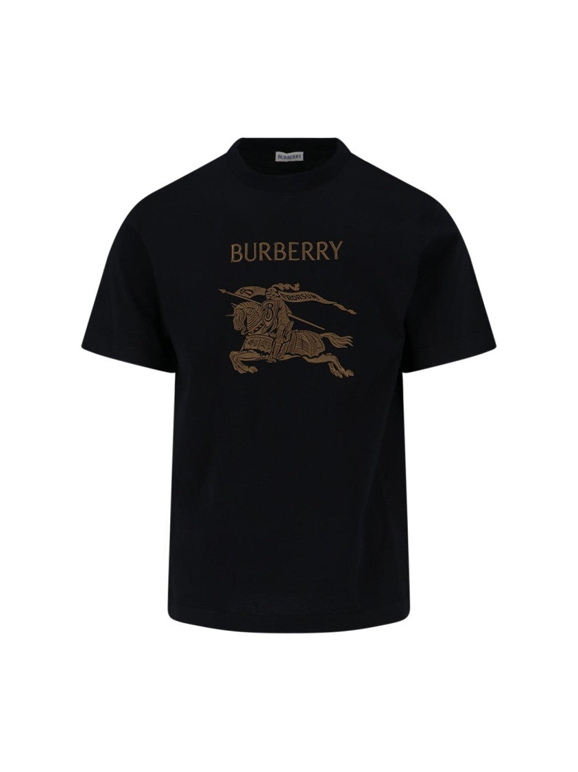 Burberry "Ekd" T-Shirt In Black Cotton, Crew Neck