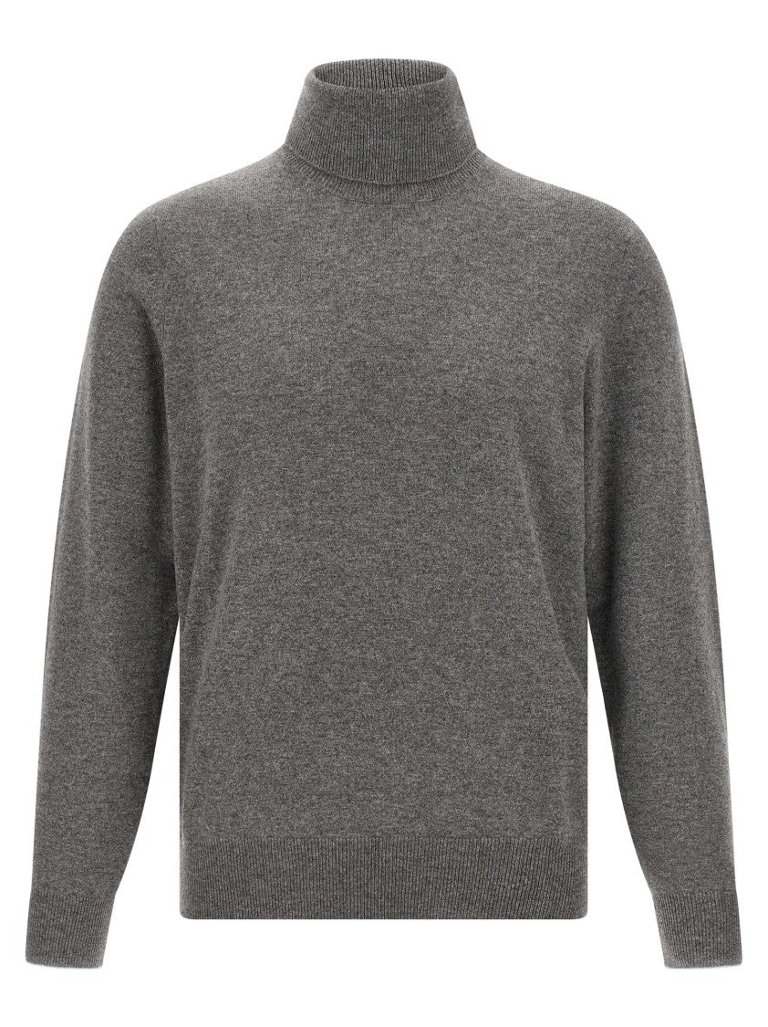Brunello Cucinelli Fine-Knit Cashmere Turtleneck Sweater With Cuffed Sleeves