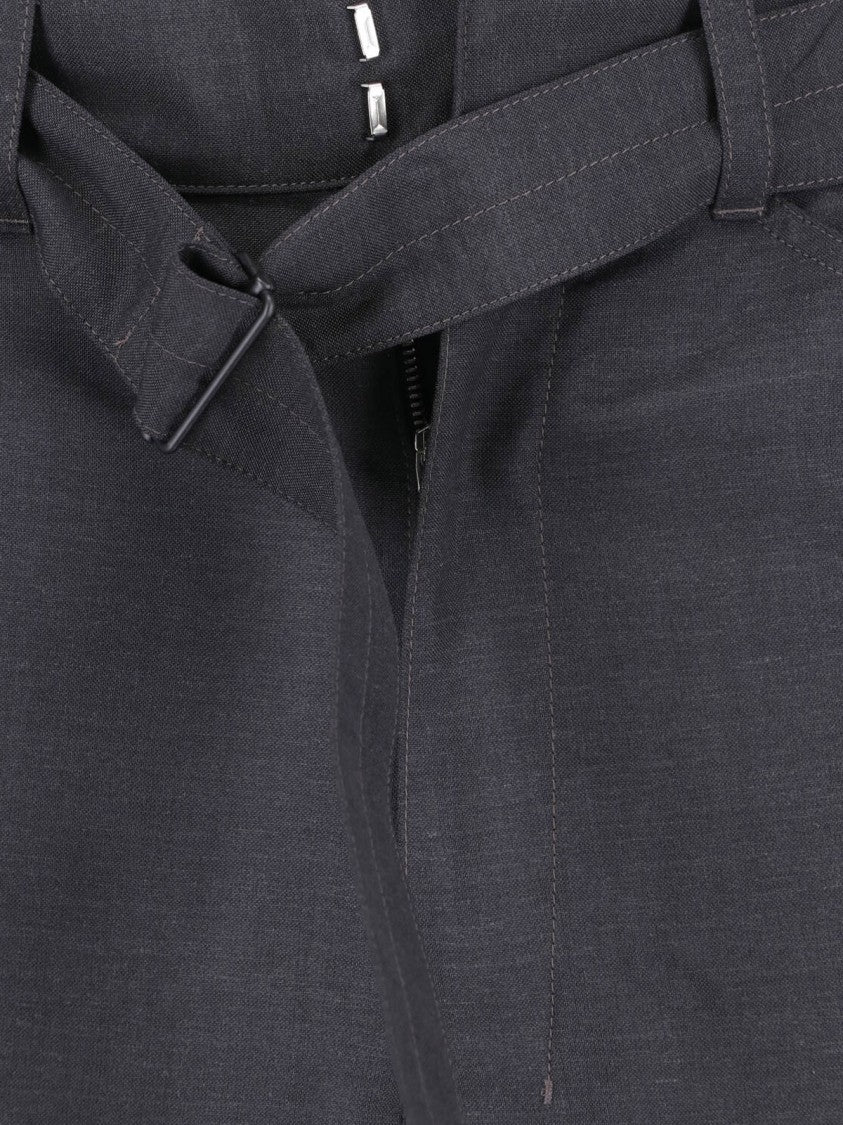 Lemaire Black Cropped Wide-Leg Adjustable Trousers