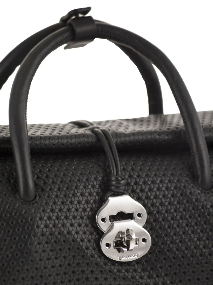 Zanellato Structured Black Calfskin Leather Shoulder Bag
