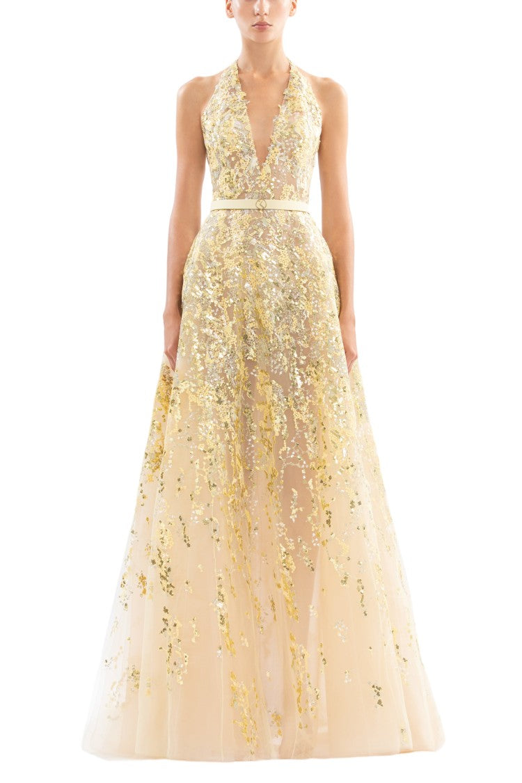 Saiid Kobeisy Embroidered Long Dress