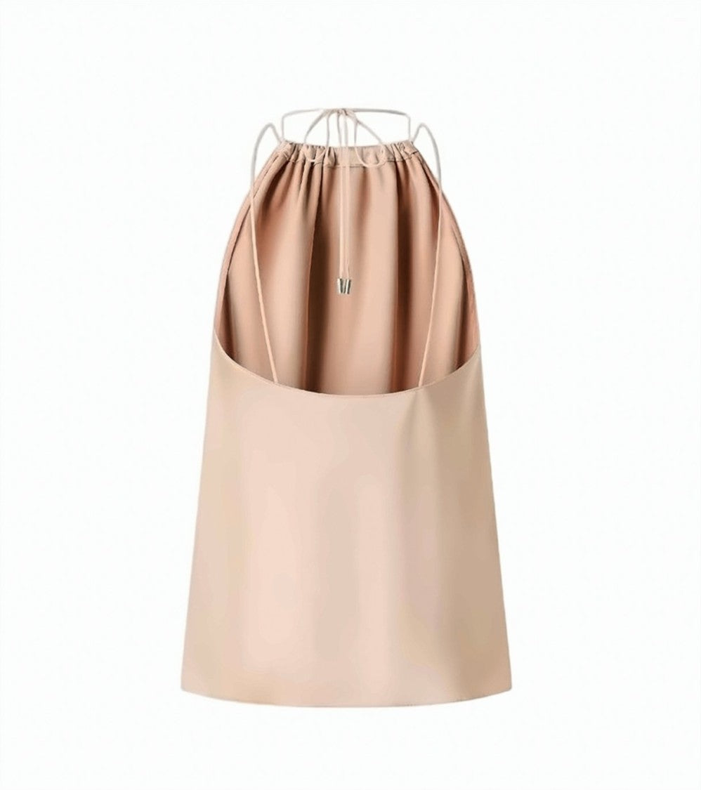 Pinko Carota Satin Halter Neck Top
