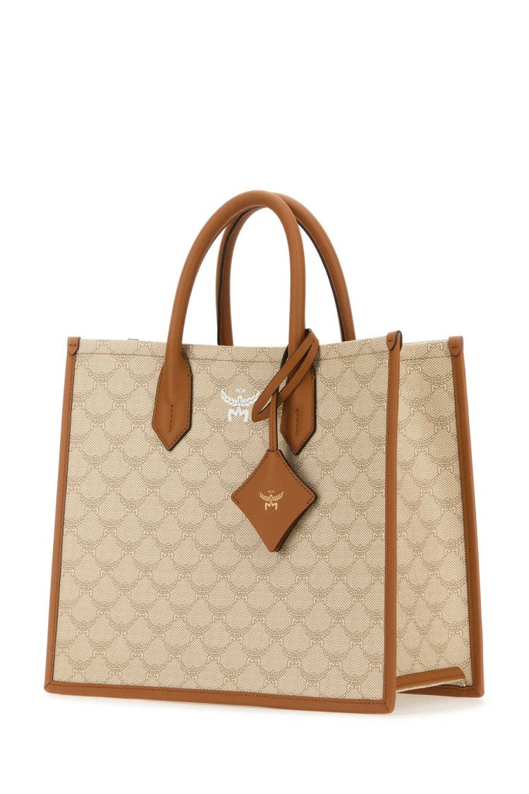 Mcm Printed Canvas Himmel Medium Shopping Bag