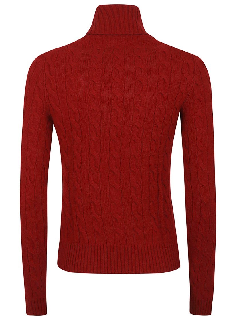 Polo Ralph Lauren Textured Cable Knit Top With High Neck