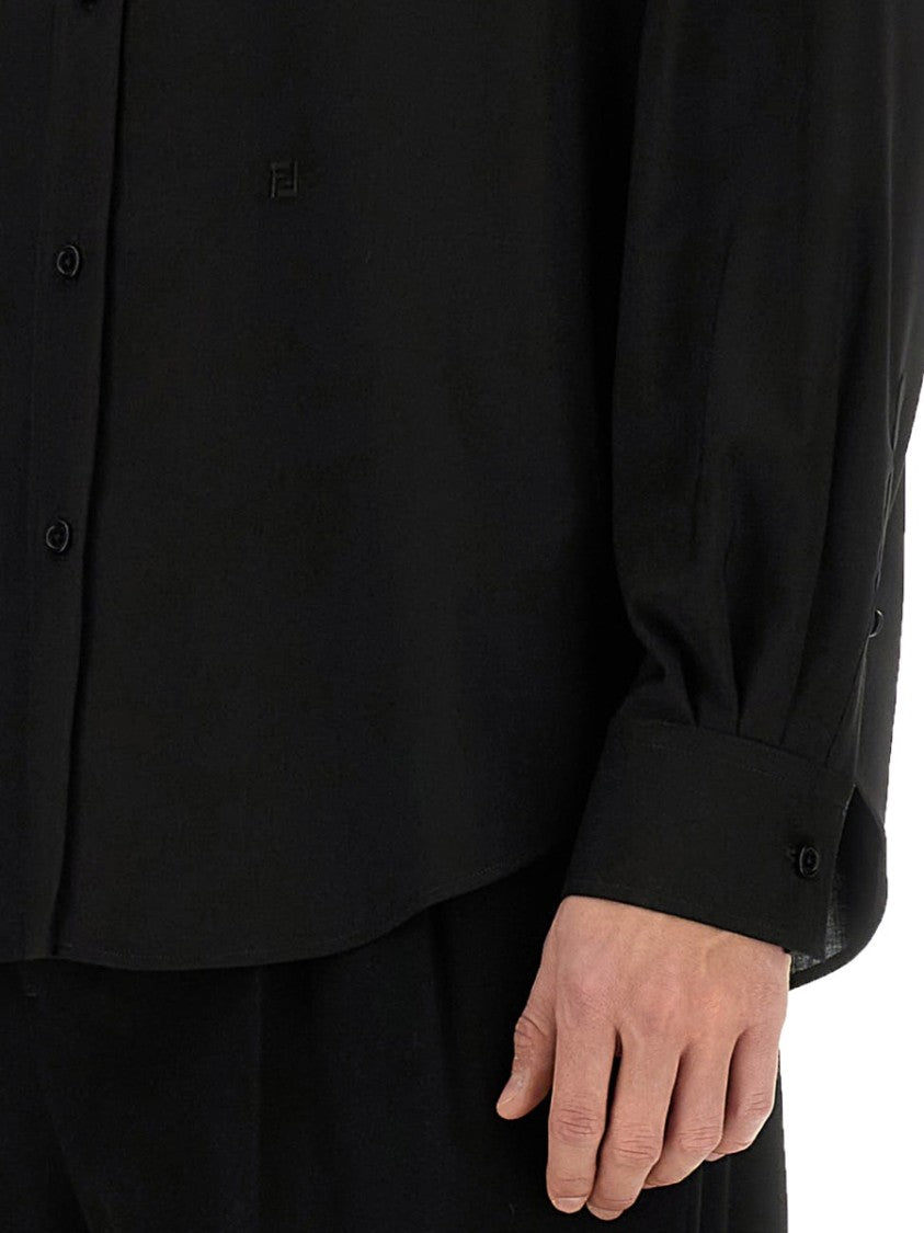 Fendi Tailored Black Wool Shirt
