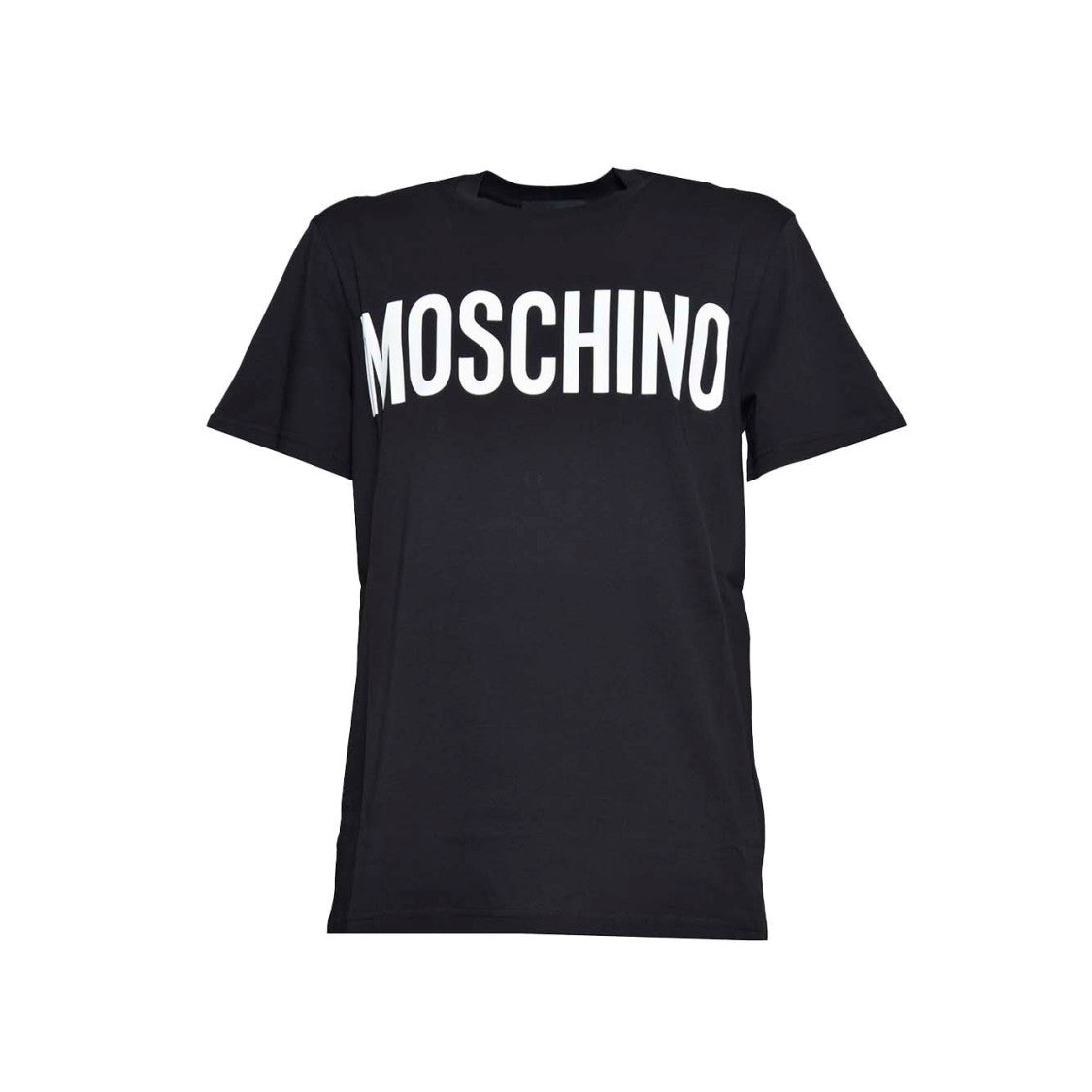 Moschino Black Cotton T-Shirt With Logo Print