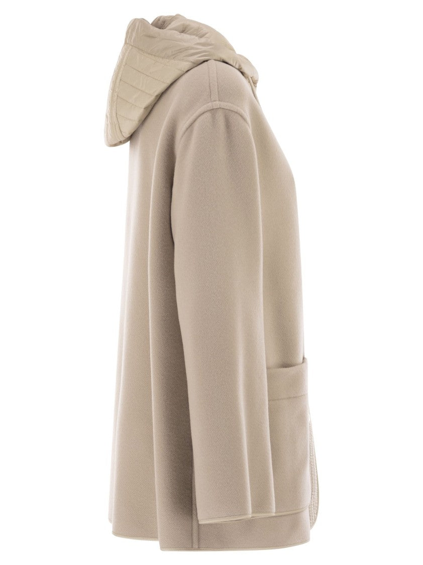 Fay Two-Material Wool And Cashmere Caban Coat