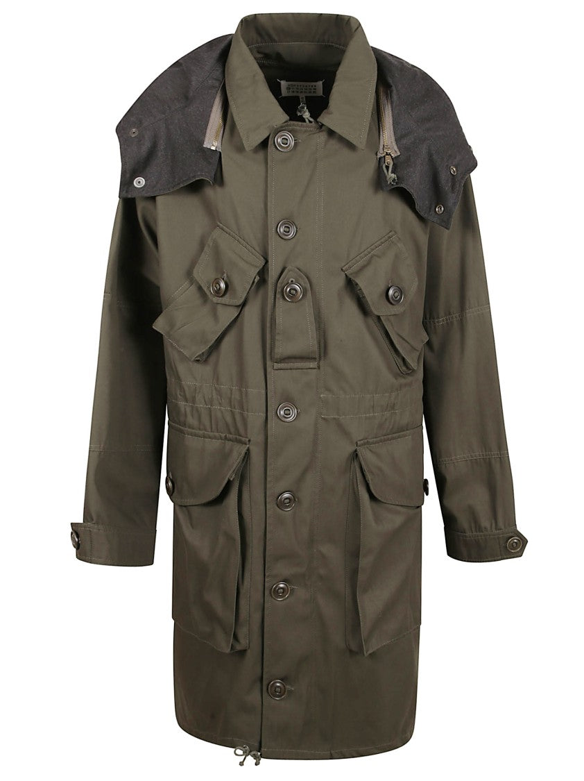 Maison Margiela Structured Green Jacket With Buttoned Flap Pockets