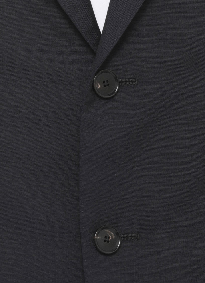 Caruso Black Manon Peak Lapel Wool Suit