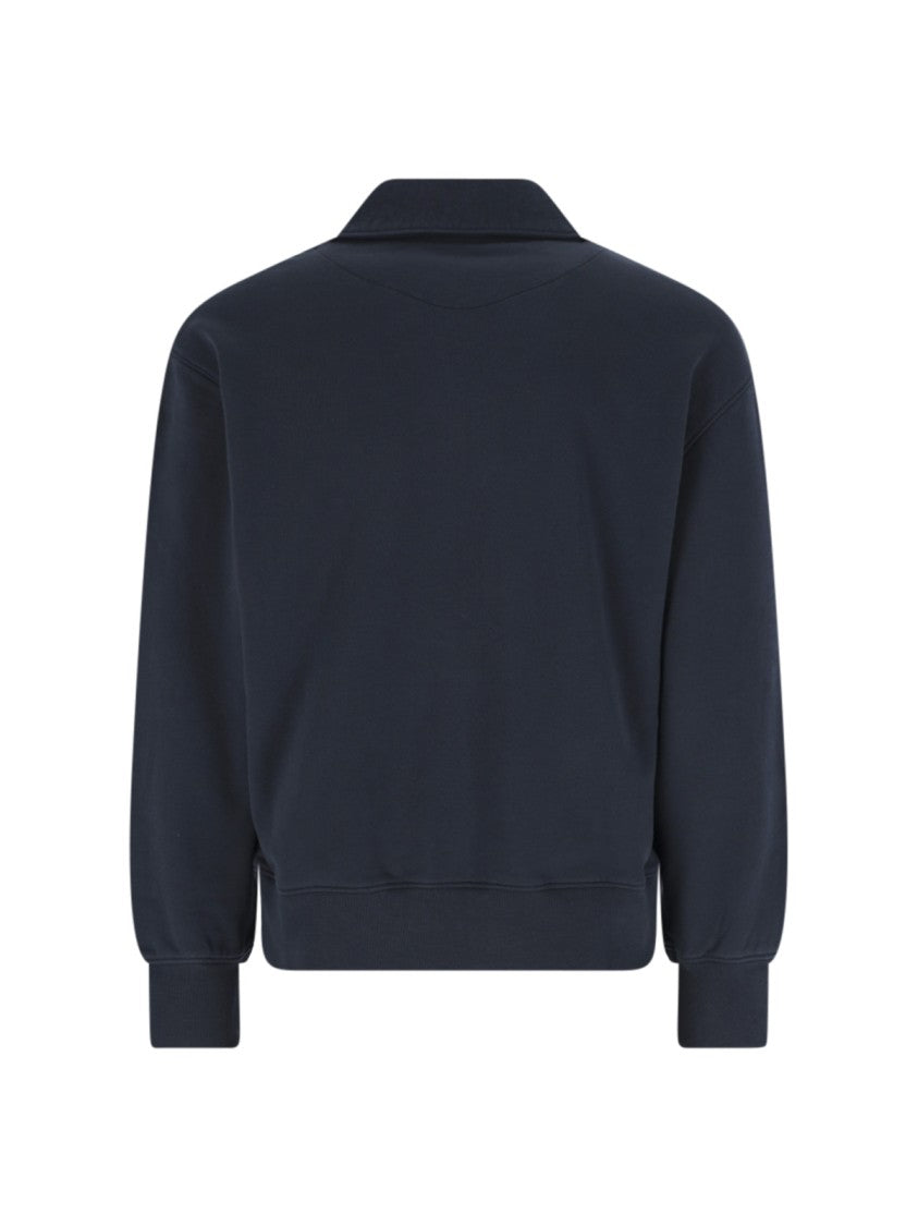 Maison Kitsuné Navy Profile Fox Organic Cotton Zip Sweatshirt