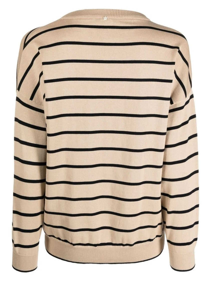 Lorena Antoniazzi Knit Choker Sweater With Relaxed Fit And Ribbed Details