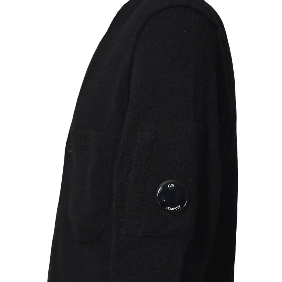 C.P. Company Black Wool And Alpaca V-Neck Cardigan