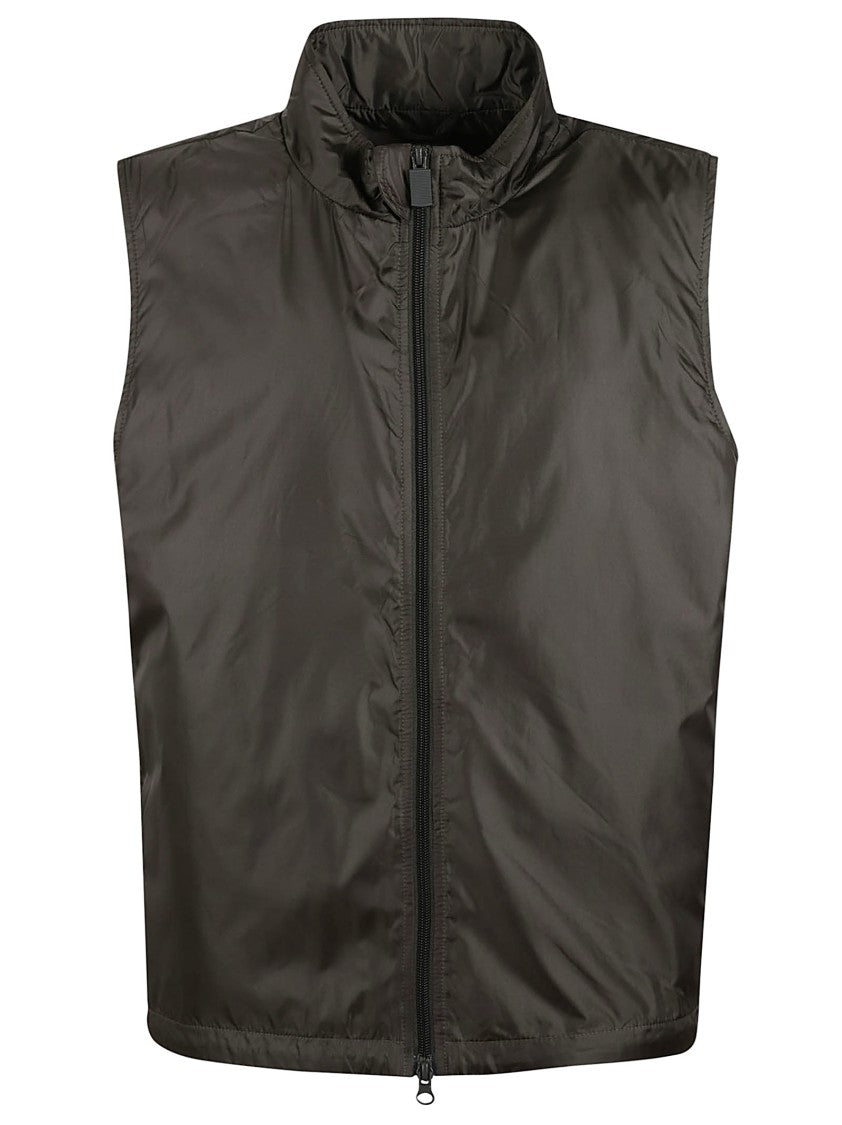 Aspesi Black Polyamide Gilet With High Collar