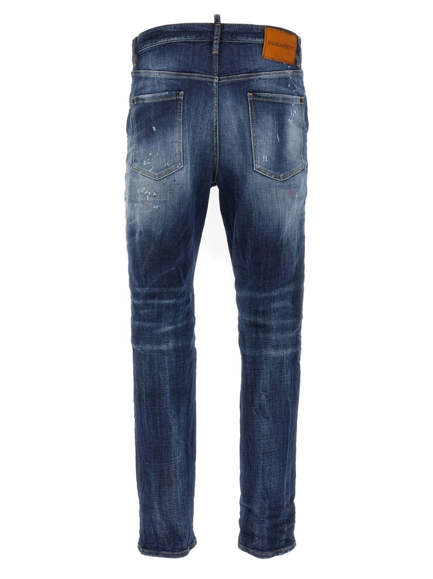 Dsquared2 Used-Effect Cotton Denim Jeans With Five-Pocket Design
